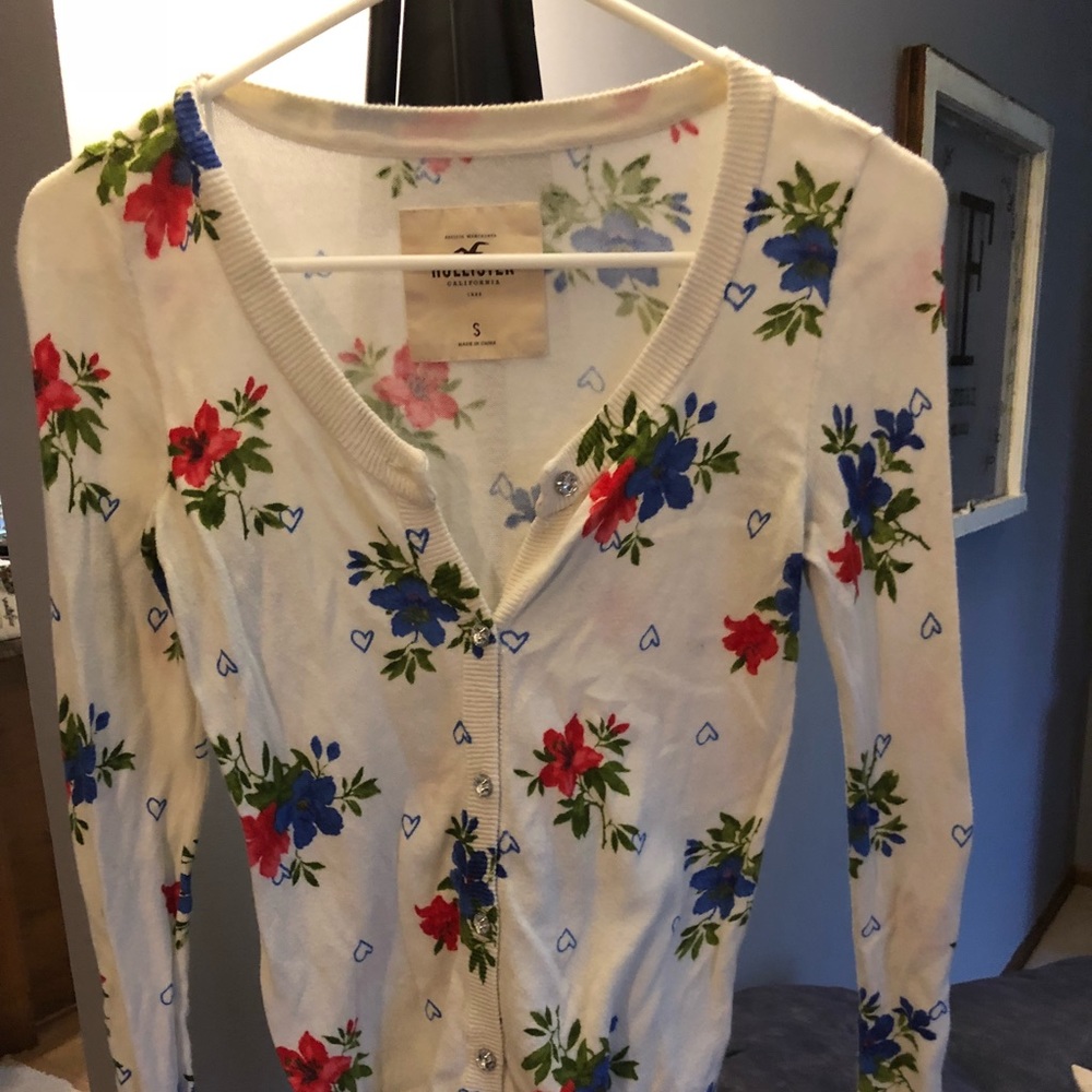 Floral Hollister Cardigan